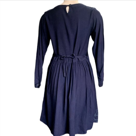 Sacred Threads BOHO Floral Embroidered & Velvet Dress One Size Blue #20C - Picture 5 of 8